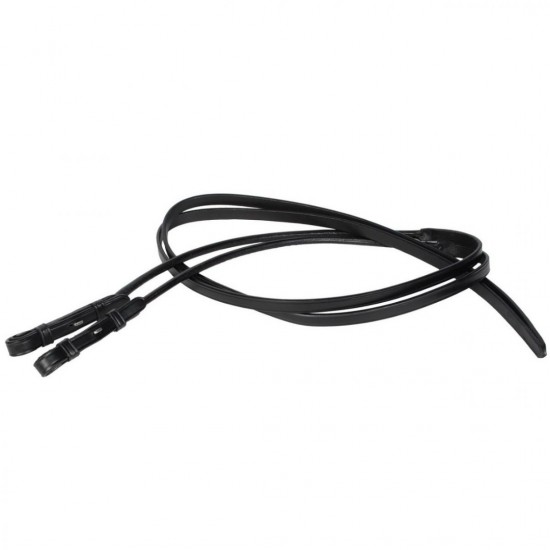 Dressuurteugel rondgenaaid blind zwart