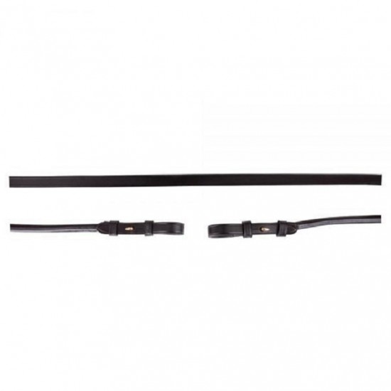 Dressuurteugel rondgenaaid zwart blind