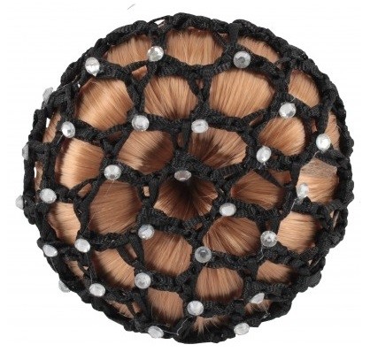Haarnet met strass zwart