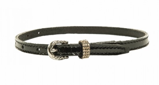 Hkm spoorriem lak strass goud