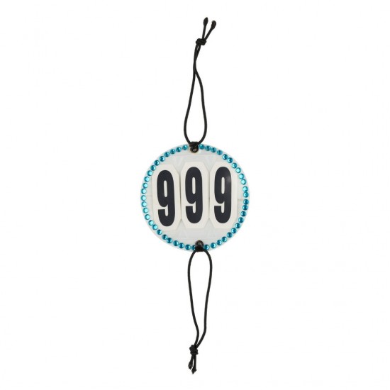 Hoofdstelnummer wit blauw strass 1