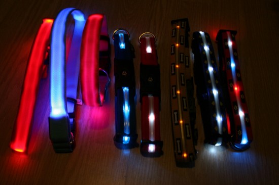Nylon halsband met ledverlichting
