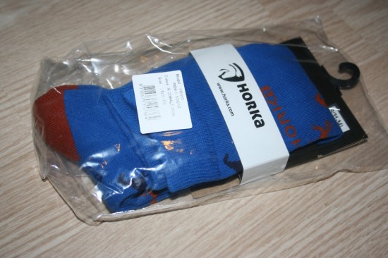 Horka sok cobalt/ roze met figuurtjes