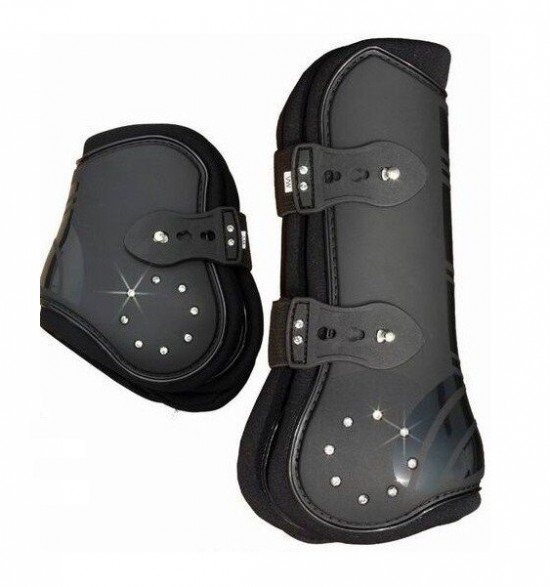 Peesbeschermerset strass zwart 0