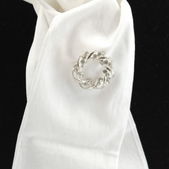 Plastronspeld krans zilver 2