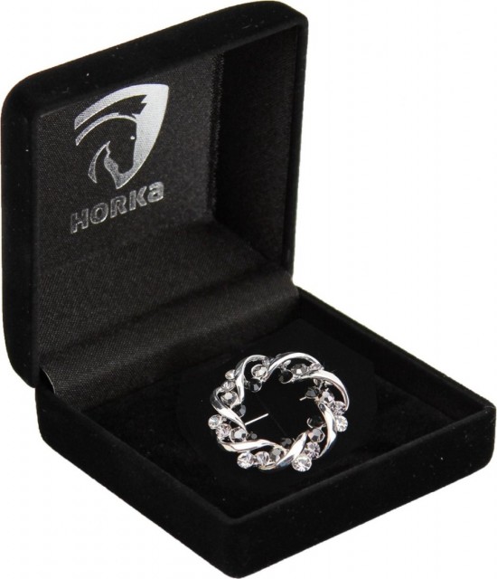 Plastronspeld krans zilverzwart 1