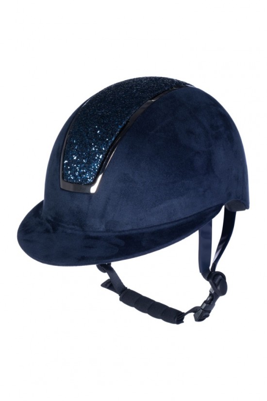 Rijhelm sparkle velours blauw 1