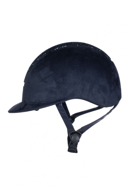 Rijhelm sparkle velours blauw 2