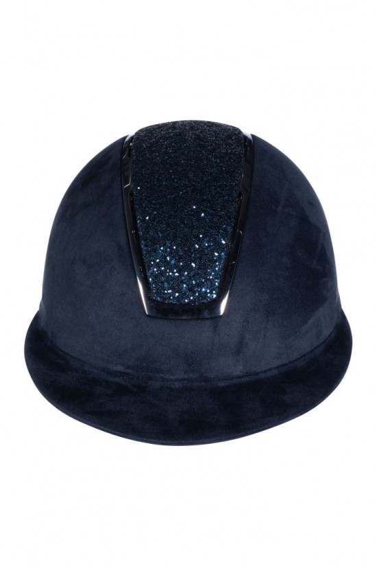 Rijhelm sparkle velours blauw 3