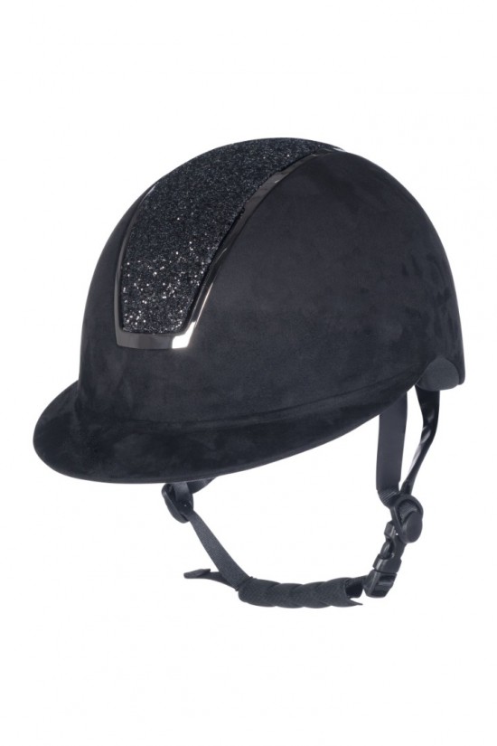 Rijhelm sparkle velours zwart 1