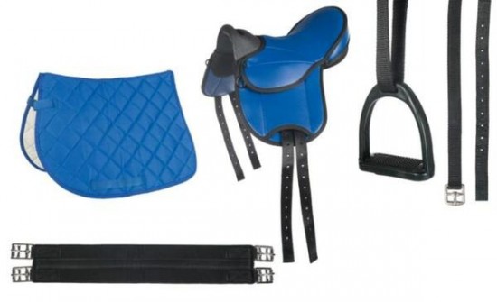 Shetlandzadel set blauw