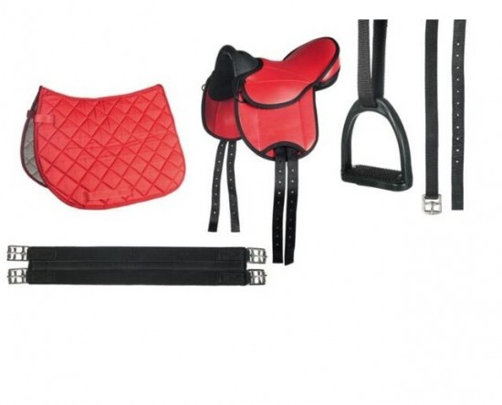 Shetlandzadel set rood