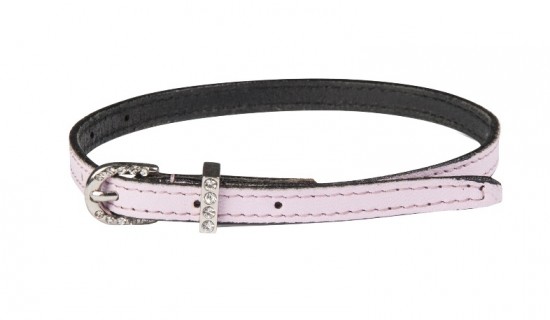 Spoorriem strass roze