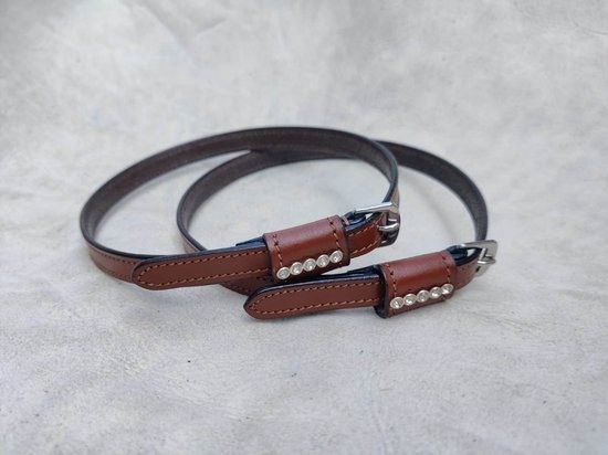 Spoorriem strass stones cognac