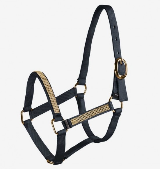 Veulenhalster blauw strass