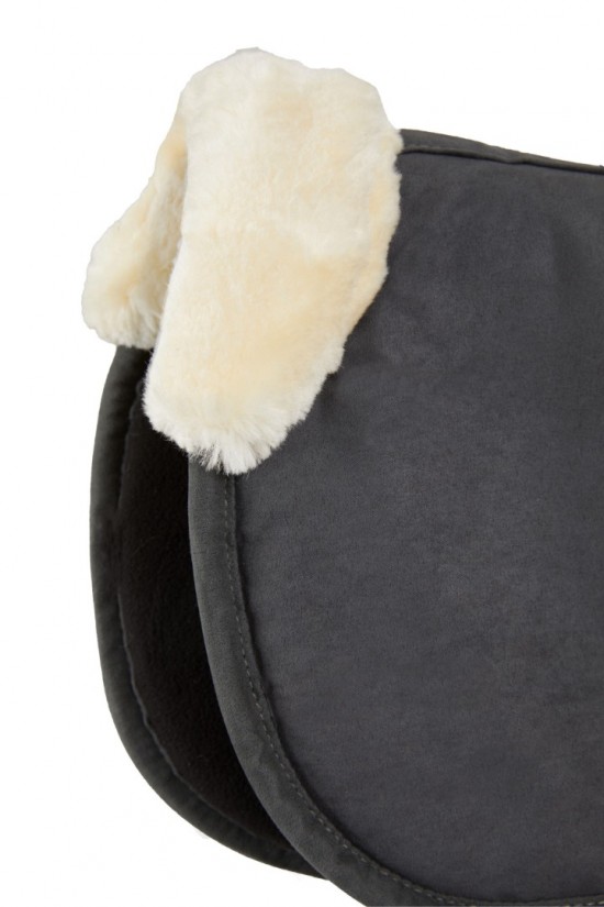 Zadelpad memory met bont grijs 2