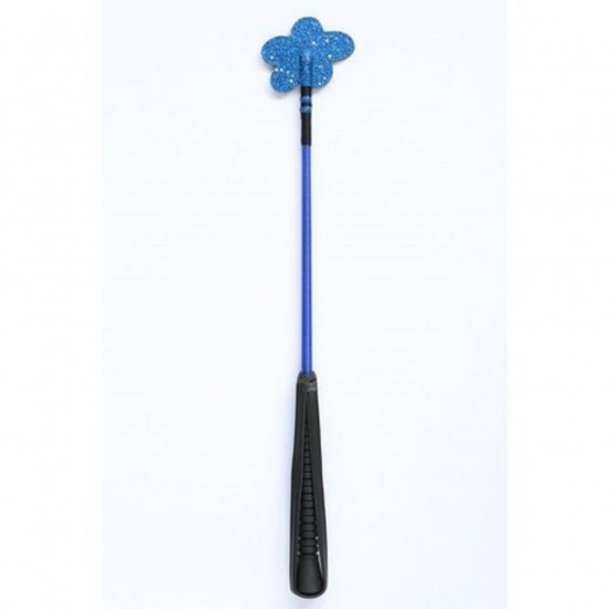 Zweep glitter flower blauw