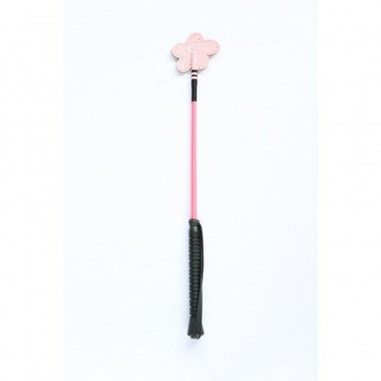 Zweep glitter flower roze