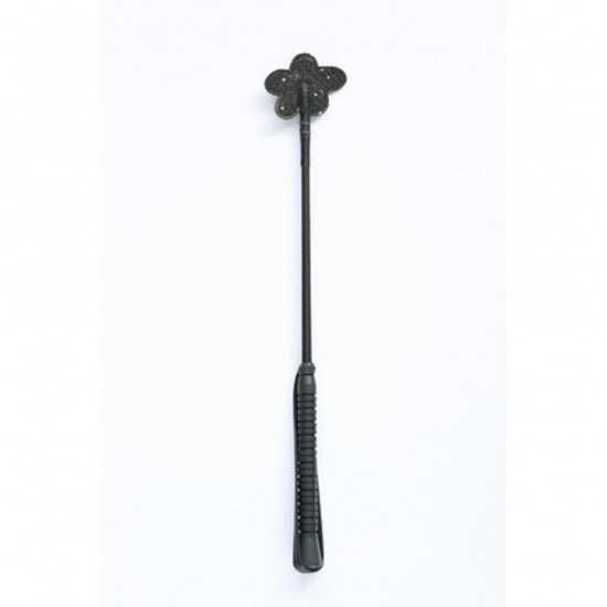 Zweep glitter flower zwart